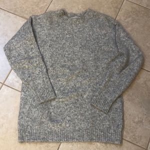 Gray sweater.